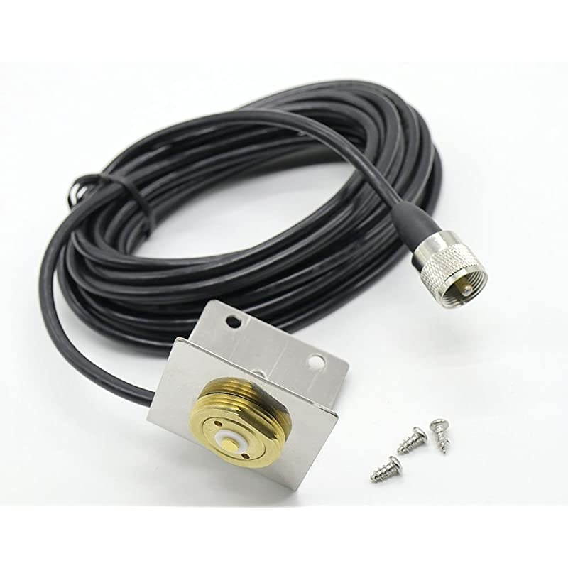 Bracket L Shape Fender Mount WM PL259 UHF Connector RG58U 5 Meter Cable