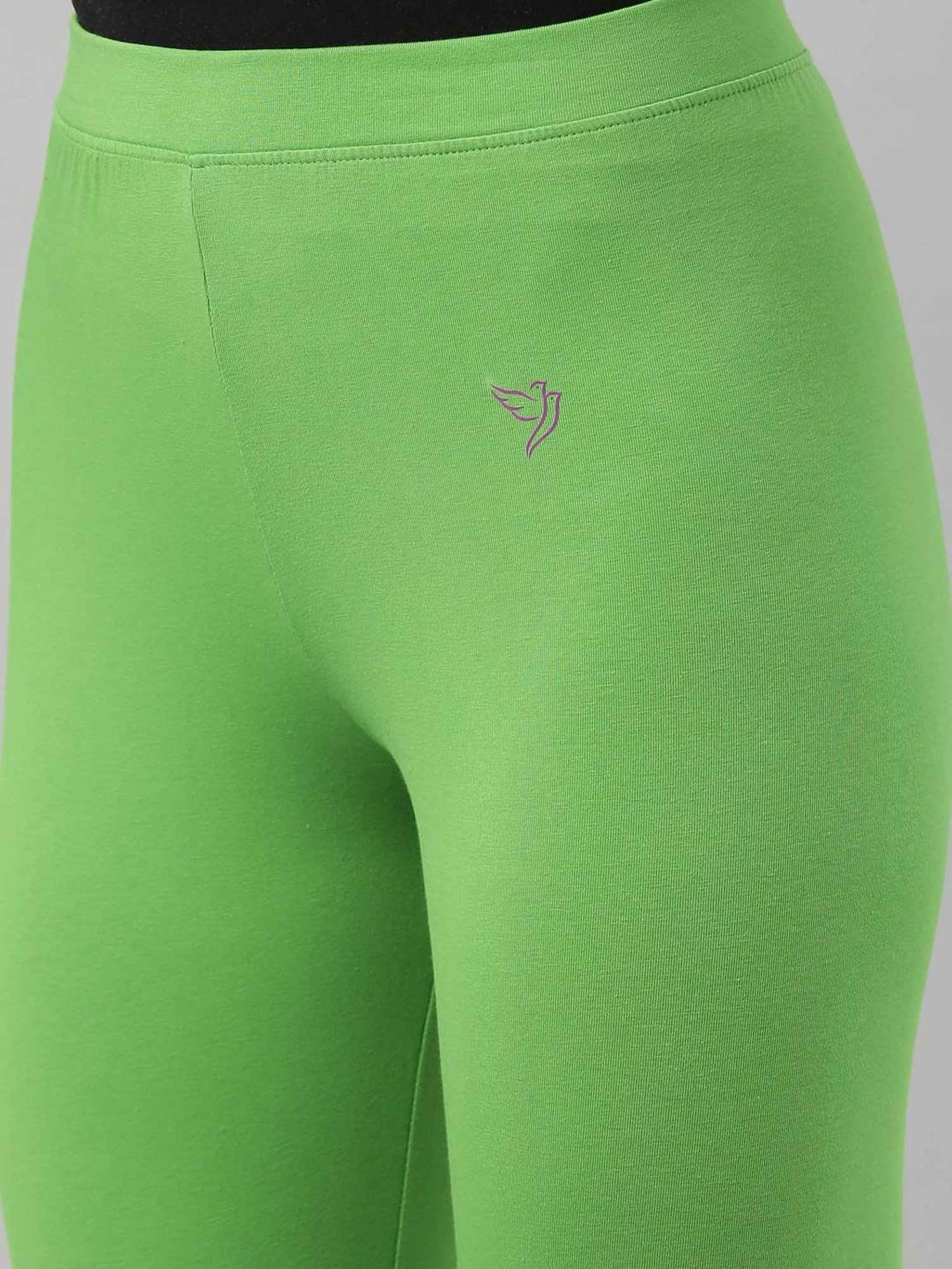 TWIN BIRDS Green Cotton Leggings