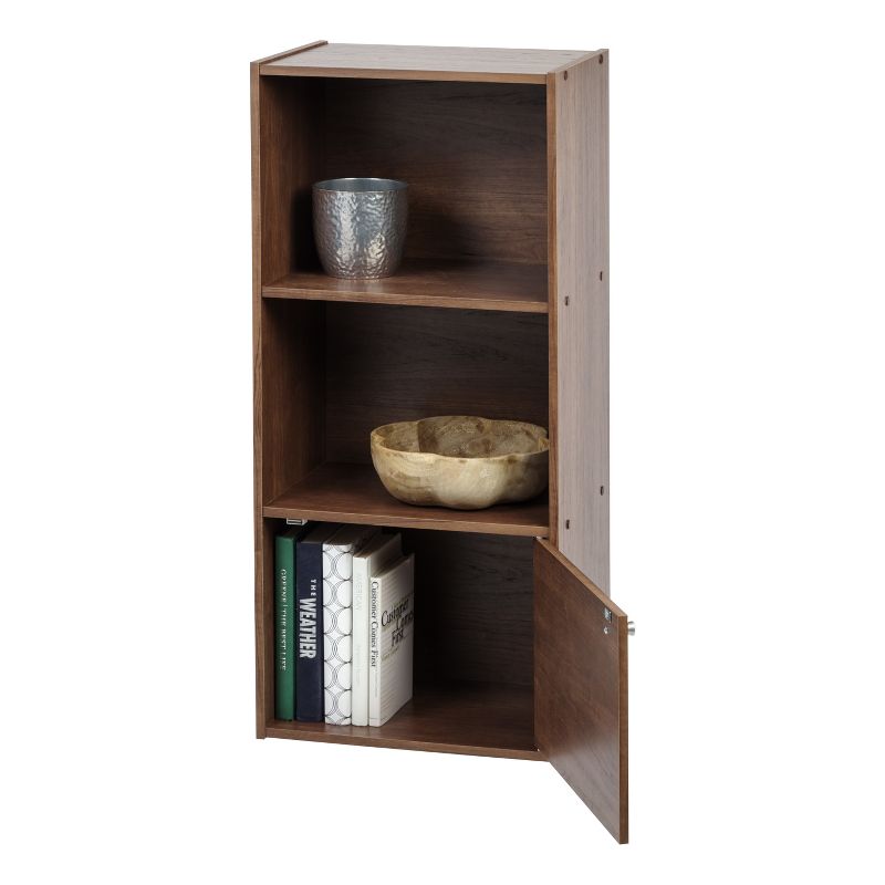 IRIS 3 Tier Shelf with Door Brown