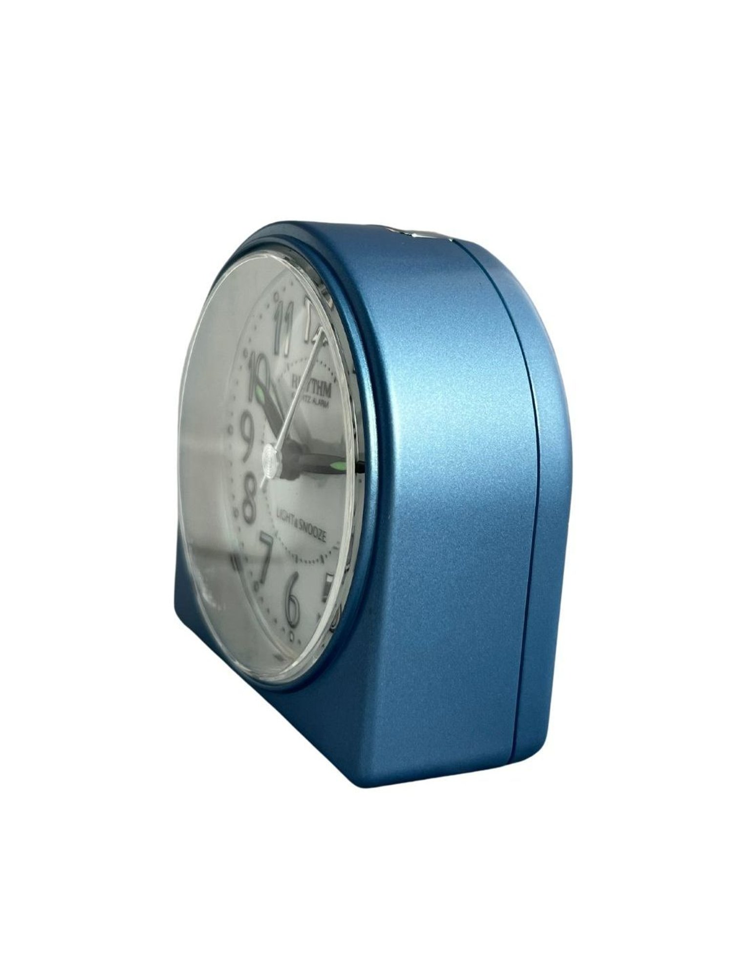 RHYTHM Elegant Square Blue Plastic Table or Desk Clock
