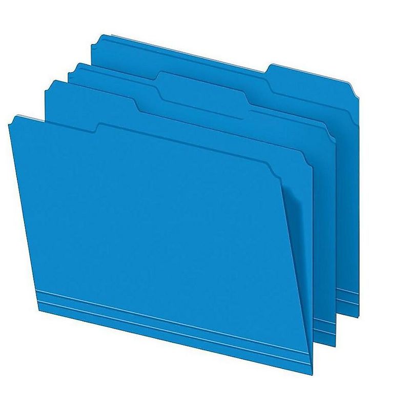 MyOfficeInnovations Colored Top-Tab File Folders 3 Tab Assorted Colors Letter Size 24/PK 285130