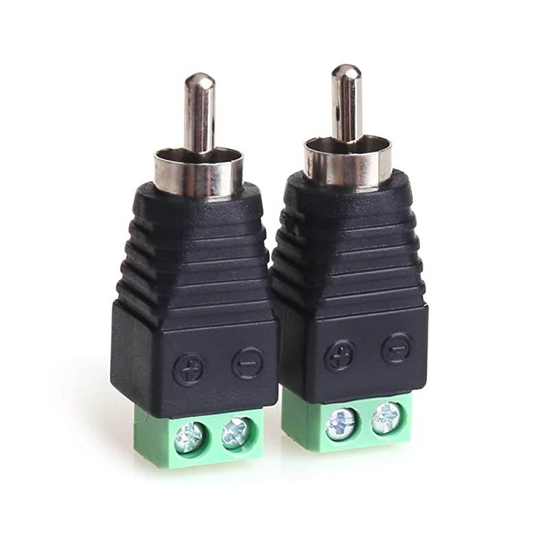 RCA Cable Audio Adapter Phono RCA Male Plug to AV Screw Terminal AudioVideo Speaker Wire connectors Solderless AdapterRCA Male2pack