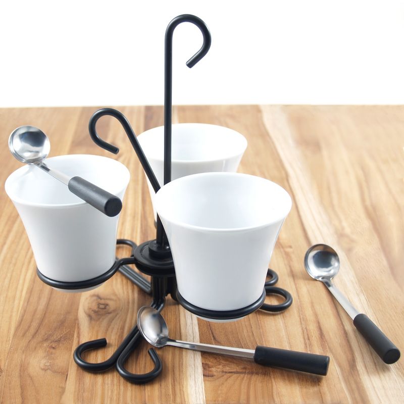 Gibson Elite 2 Piece Gracious Dining Ceramic Bowl Set With Acacia Wood Tray