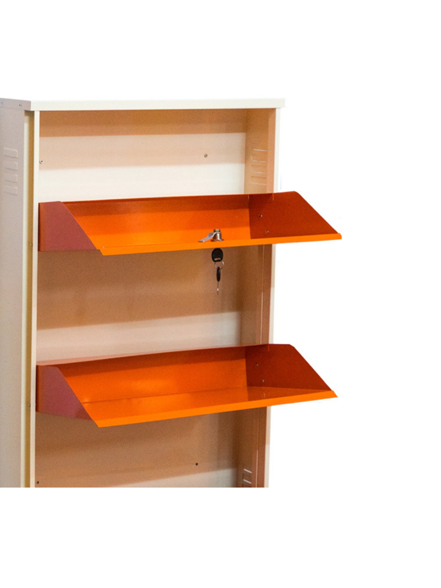 Delite Kom Metal Shoe Rack - 24" 3 Shelf, Ivory Green, PowderCoat, Wall Mount, DIY