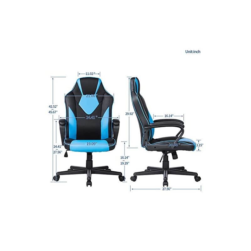 Office Chair - Modern High-Back Desk Chair - Reclining Computer Chair with Lumbar Support - Adjustable Seat Cushion & Headrest- Breathable Mesh Back (B-Black)