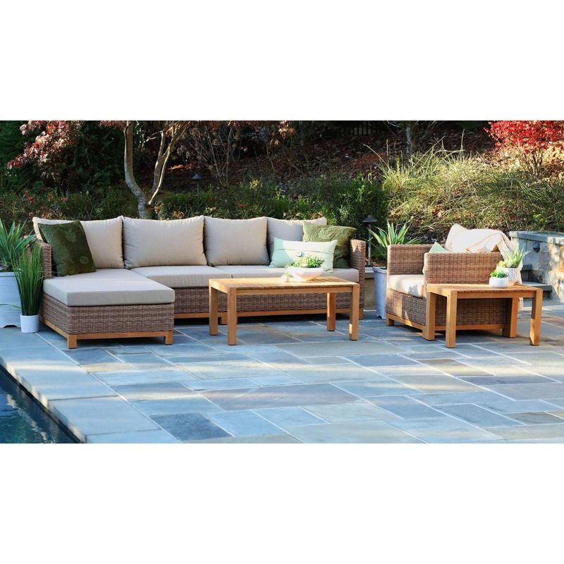 Hillgrove 6pc Sectional Seating Set Brown - Canopy Home and Garden