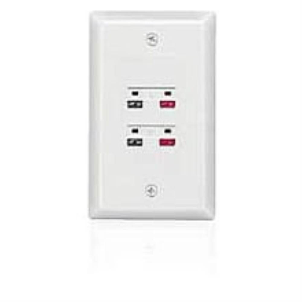 4-Terminal In-Wall Stereo Speaker Wall Plate
