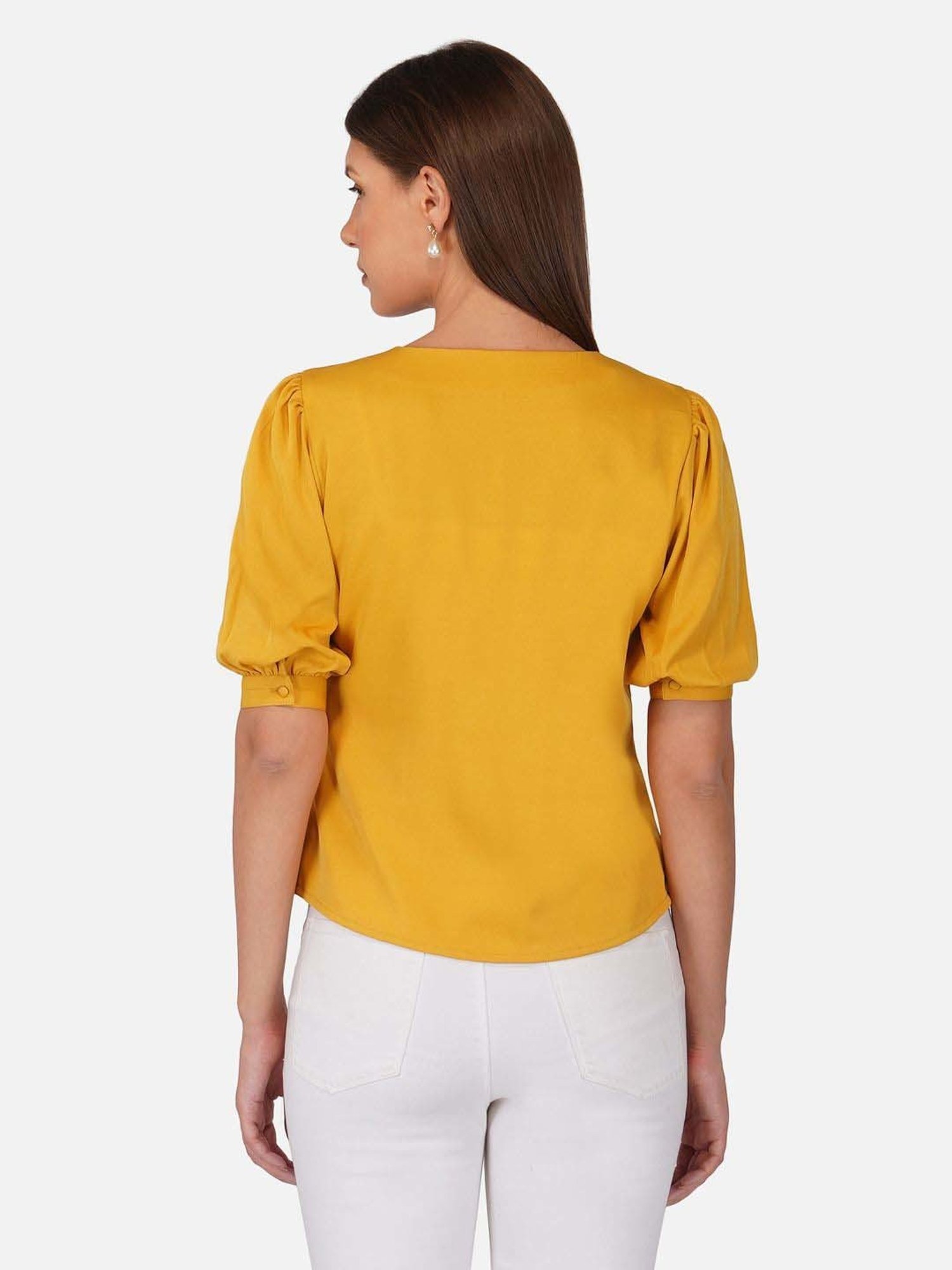 PURYS Mustard Regular Fit Top