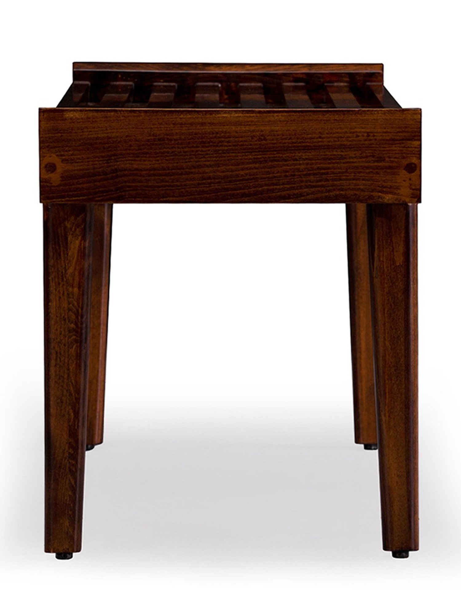 Durian Elmer Mid-Century Modern Dark Brown Solid Wood Bench