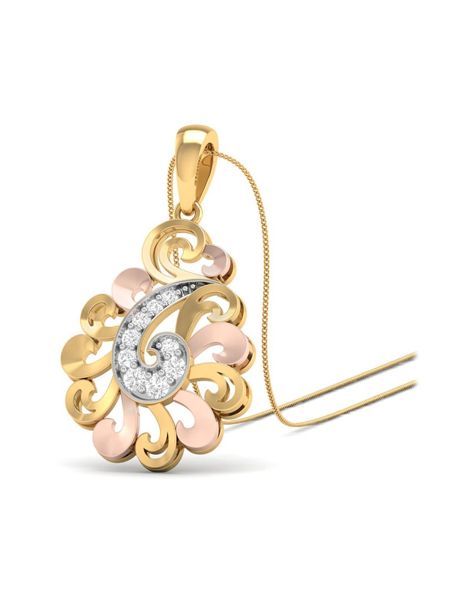 PC Jeweller Cuanaic 18k Gold Pendant without Chain for Women