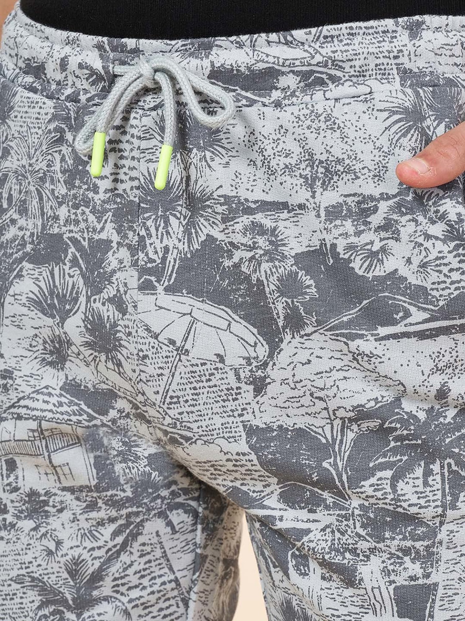 Coolsters by Pantaloons Kids Grey Cotton Printed Shorts