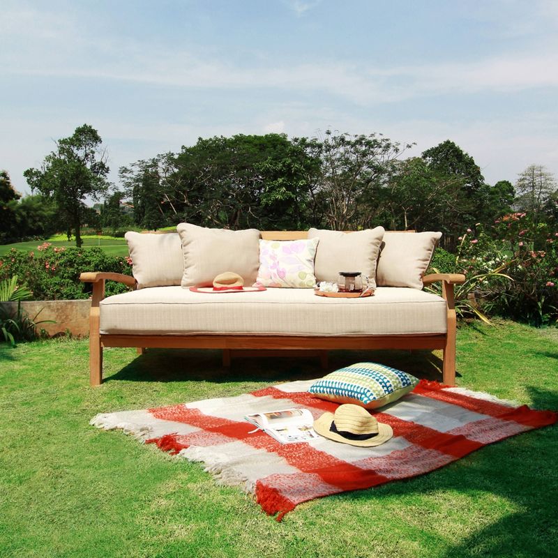 Caterina Teak Daybed with Cushion - Beige - Cambridge Casual