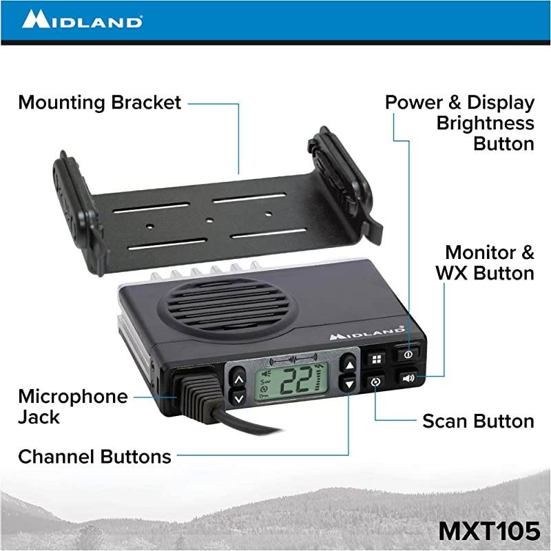 5 Watt GMRS MicroMobile Two-Way Radio - Long Range Walkie Talkie, & 142 Privacy Codes, & NOAA Weather Scan + Alert (Black)