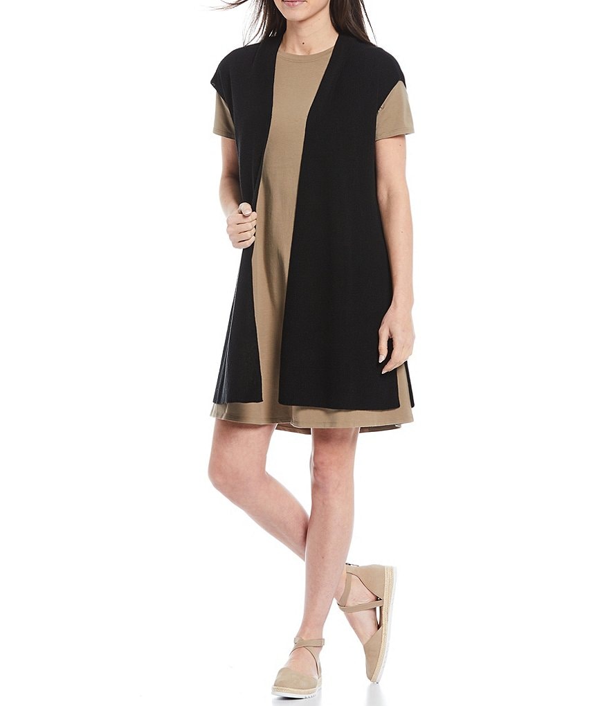 Ruby Rd. Soft Paisley Print Stand Collar Zip Front Patch Pocket Vest