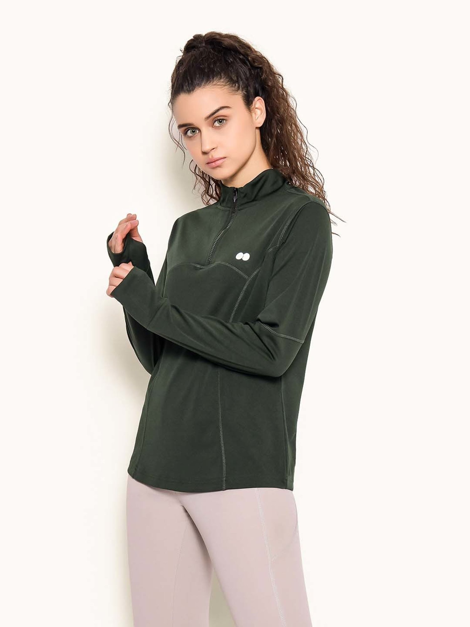 Clovia Green Regular Fit Sports T-Shirt