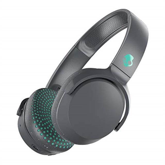 skullcandy riff wireless onear headphones with microphone, bluetooth wireless, rapid charge 10hour battery life, foldable, plush ear cushions with durable headband, gray/speckle/miami