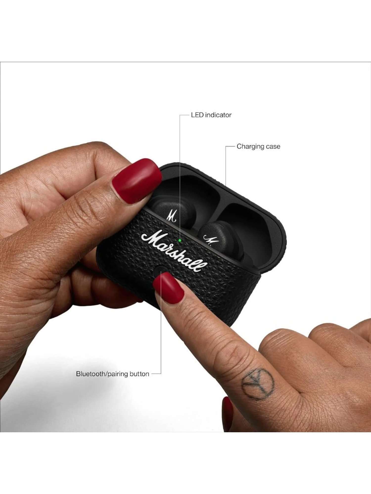 Marshall Motif II ANC In Ear BT Earbuds with Noise Cancelling (Black, True Wireless)