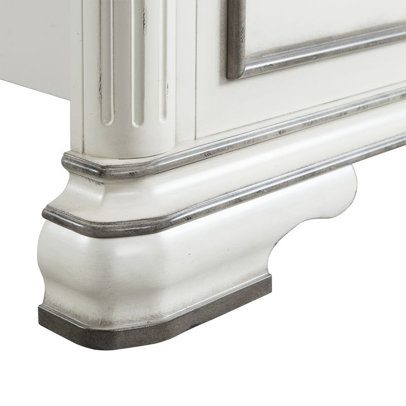 Caroline Button Tufted King Panel Bed Antique White - Picket House Furnishings