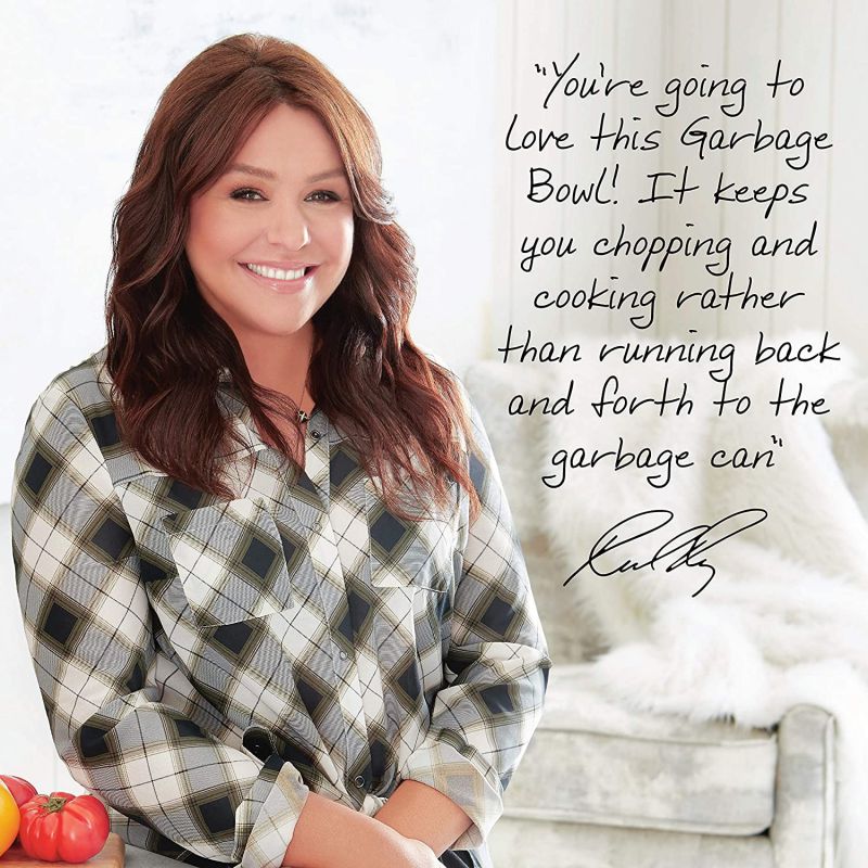 Rachael Ray Accessories Kitchen Pantryware Multi Purpose/Salad Serveware/Melamine Garbage Bowl, 10.2 x 10.2 x 7 inches, Red