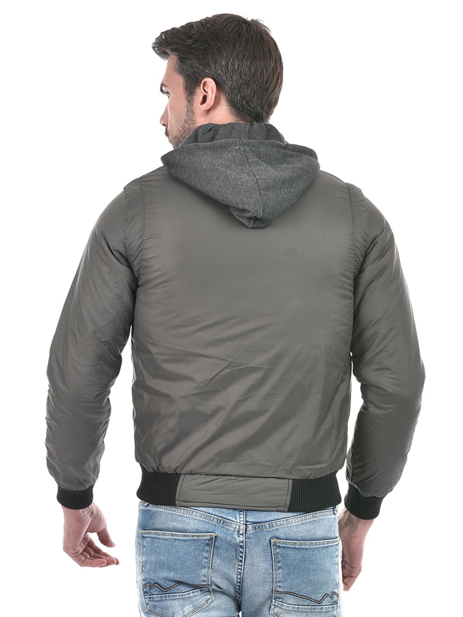 Lawman Pg3 Dark Grey & Black Regular Fit Reversible Jacket