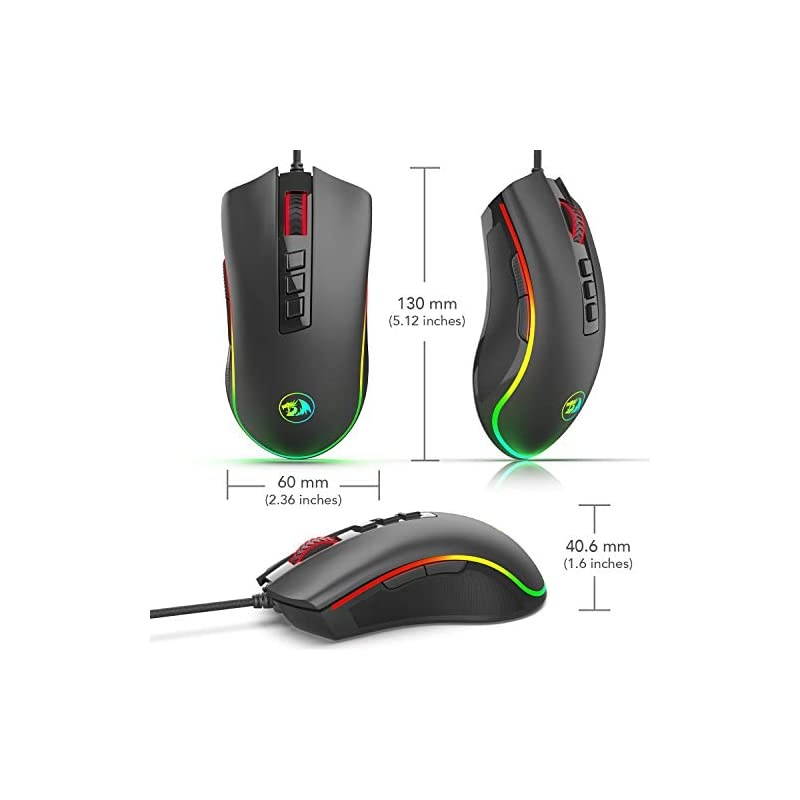 M711FPS Cobra FPS Optical Switch LK Gaming Mouse with 168 Million RGB Color Backlit 24000 DPI 7 Programmable Buttons