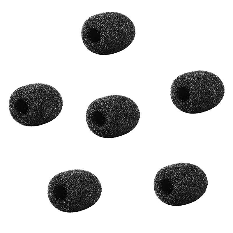 6 packs) Foam Windscreen & Lapel Clips,  Microphone Replacement Kit for Lapel Lavalier Microphone, Lav Microphone Accessories