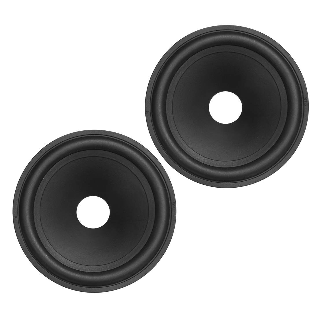 4" Paper Speaker Cone Subwoofer Cones Drum Paper 0.8" Inner Diameter with Rubber Surround 2 Pcs