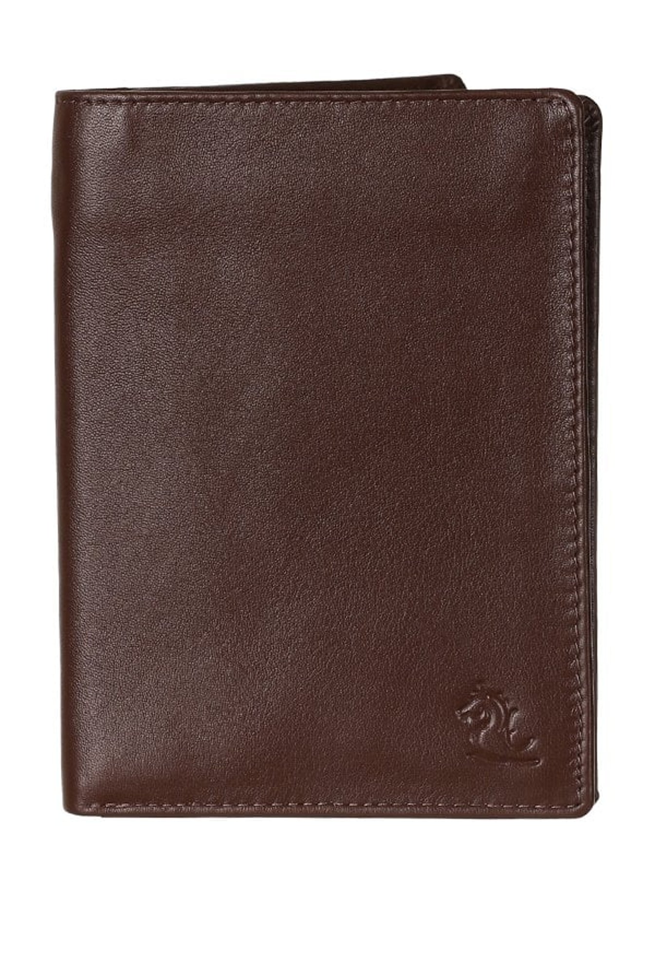 Kara Dark Brown Solid Leather Bi-Fold Wallet