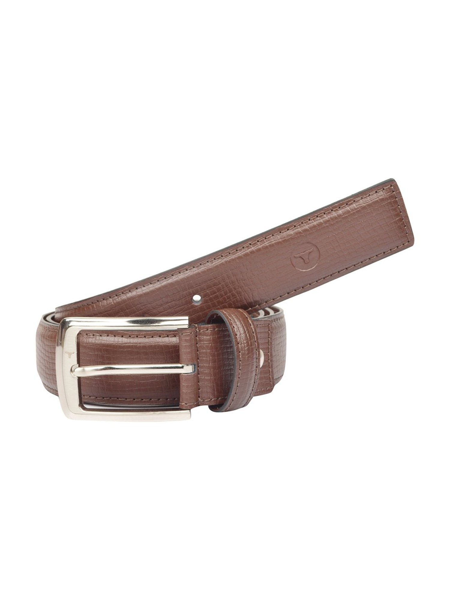 BULCHEE Brown Leather Formal Belt for Men