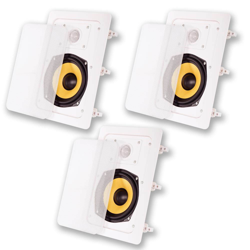 Acoustic Audio HD-525 In Wall Speakers Home Theater Surround Sound 3 Speaker Set