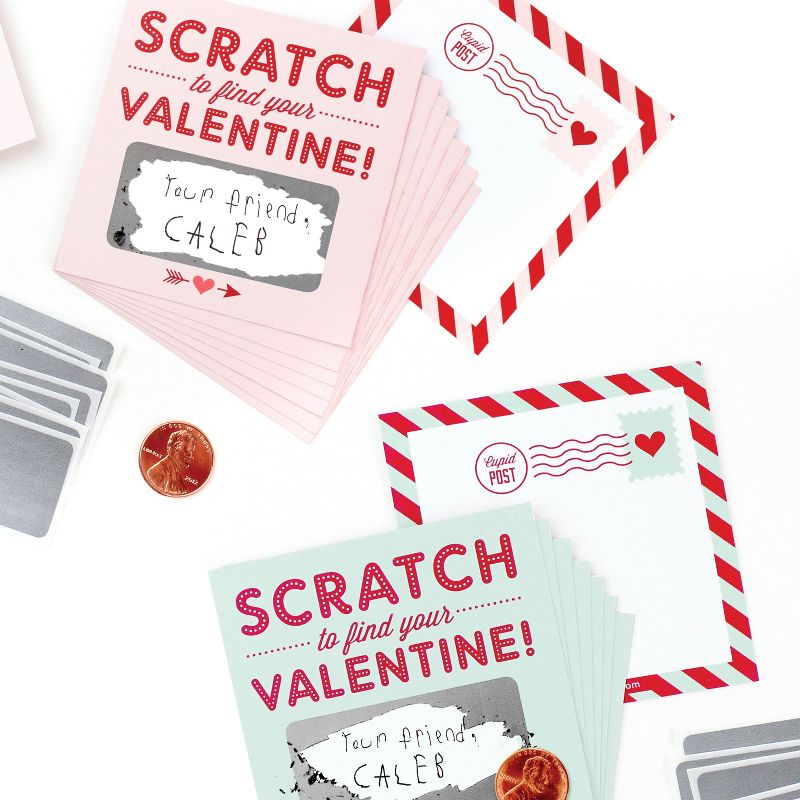 18ct Scratch-off Valentines Card Mint Green
