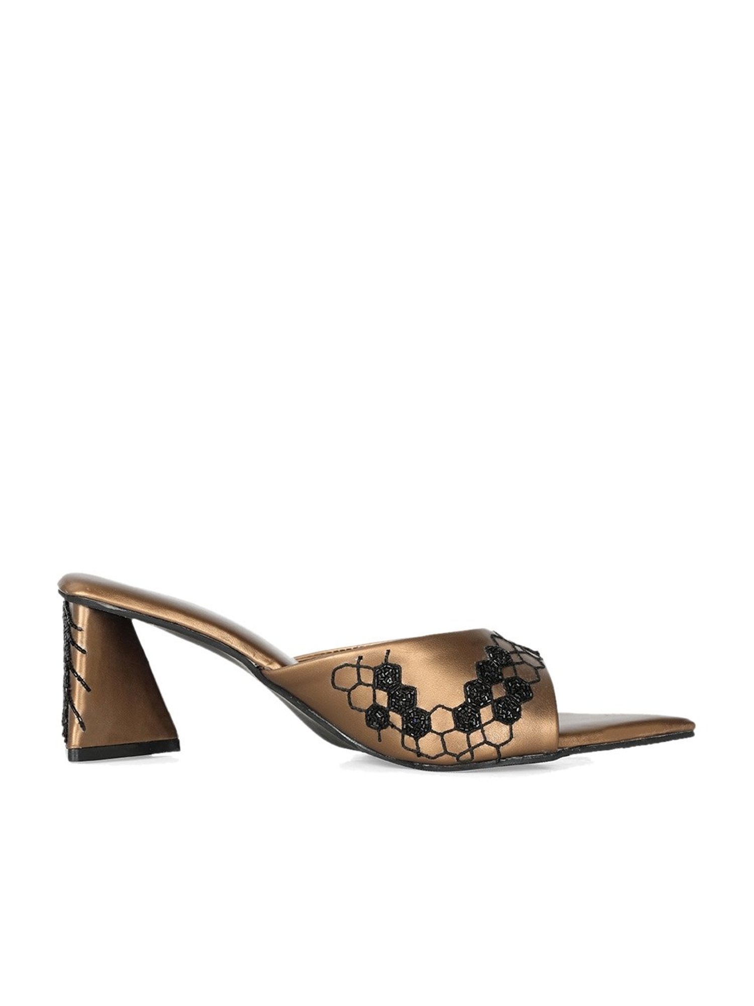 NR by Nidhi Rathi Women's Copper Casual Sandals