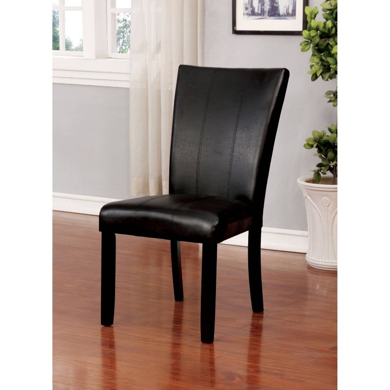 Set of 2 Potello Padded Seat and Back Side Chairs Black - miBasics