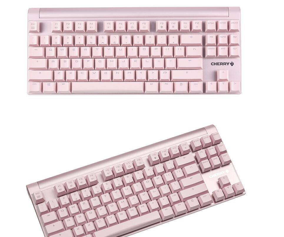 Cherry MX8.0 RGB TKL N-key Rollover Gaming Keyboard, Ergonomic Design, Pink USB  Wired Keyboard For Office And Game-Cherry MX Brown Switch