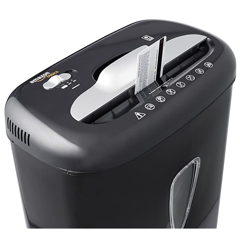 Basics 6Sheet HighSecurity MicroCut Paper and Credit Card Home Office Shredder