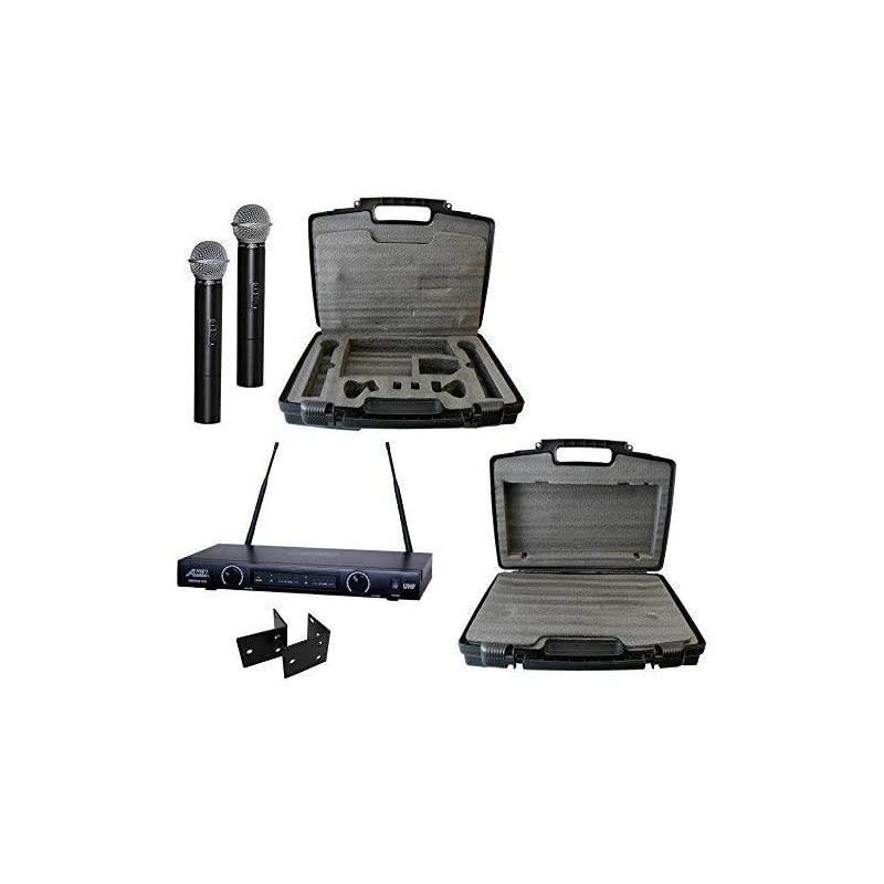 S6012U Dual Channel Wireless System with Two Handheld Wireless Microphones and a Hard PVC Carrying Case