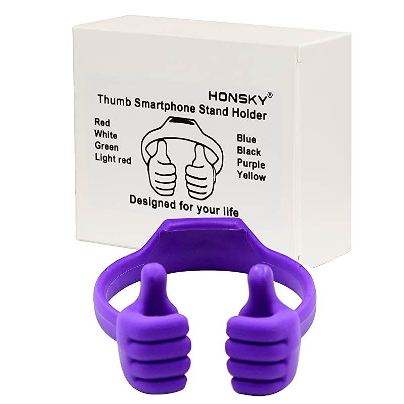 Thumbsup Cell Phone Stand Holder Tablet Stand Cradle for Desk Desktop Smartphone Cellphone Mobile Phone Tablets Universal Adjustable Flexible Purple
