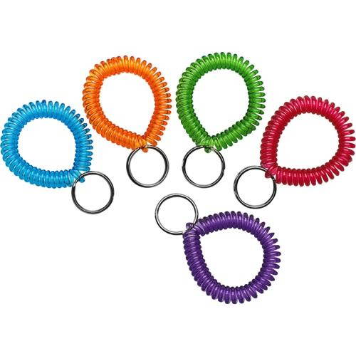 Wrist Coil with Key Ring Assorted 10/Box