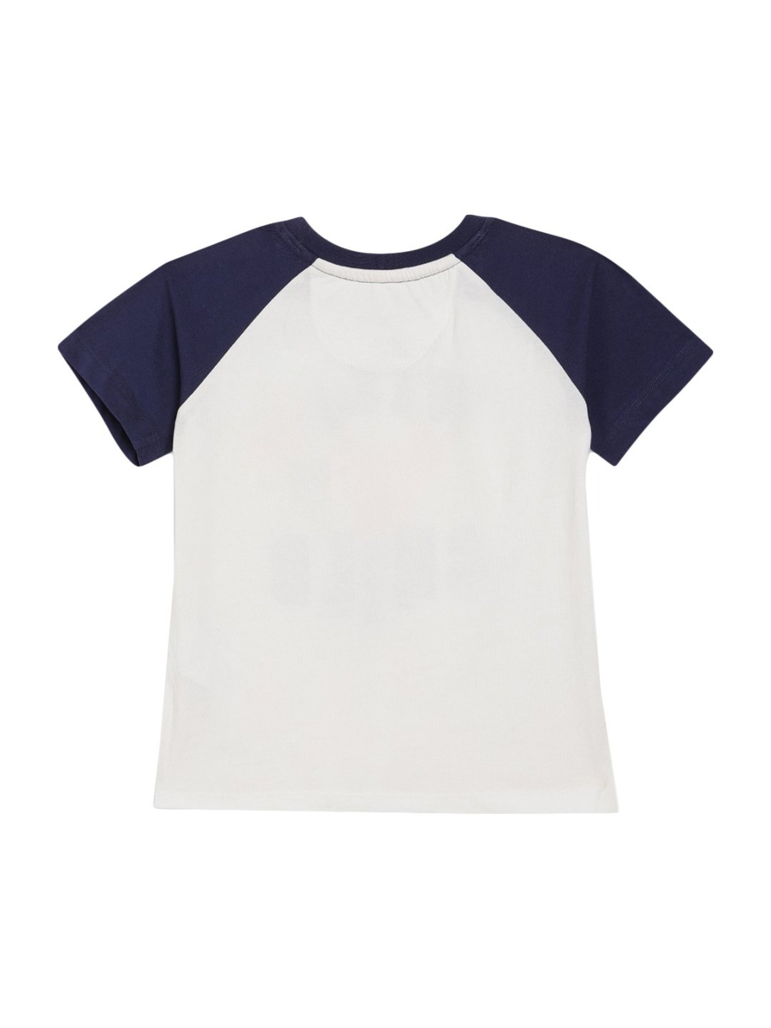 Blue Giraffe Kids Off White Printed T-Shirt
