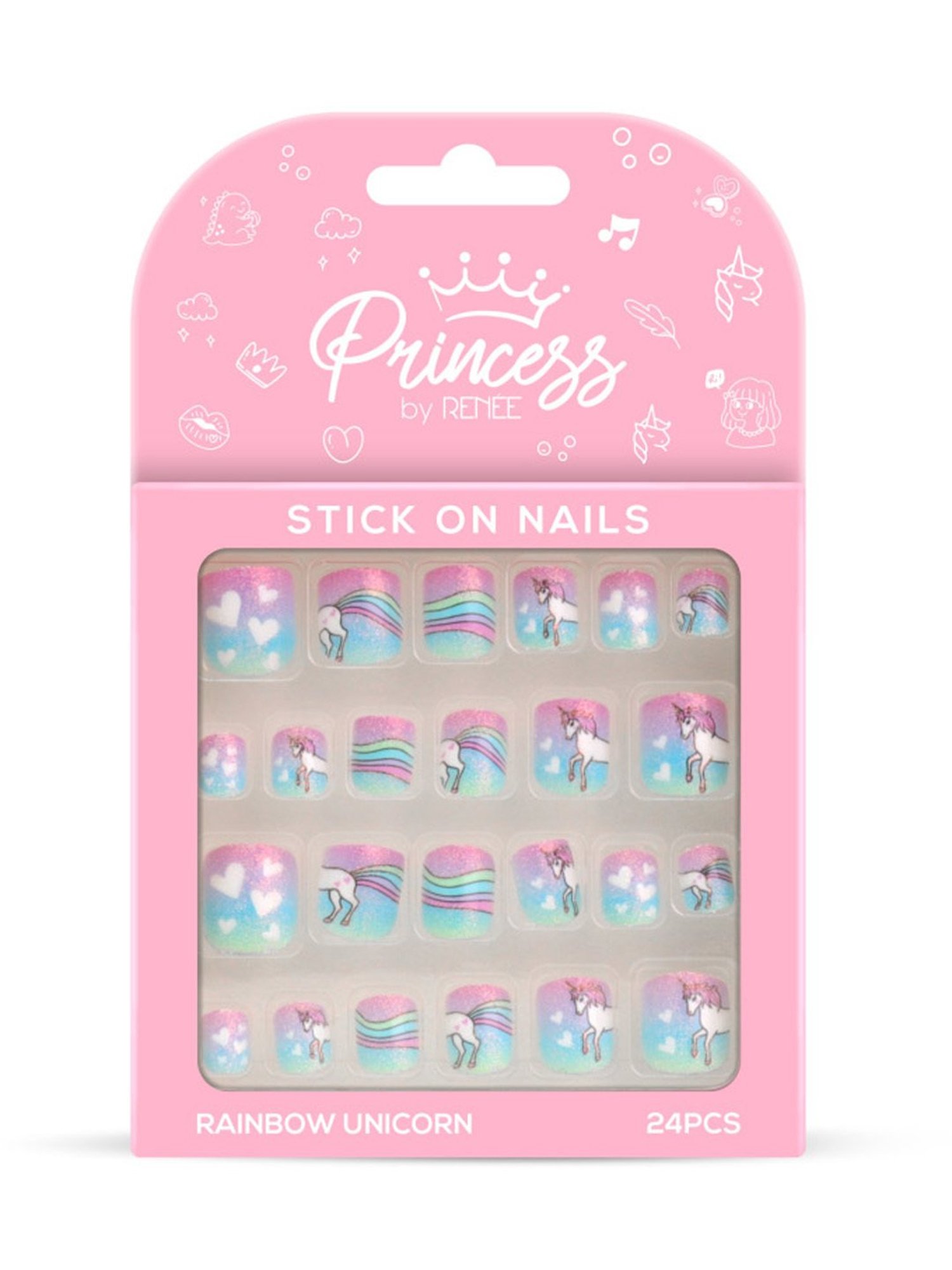 Princess By RENEE Stick On Nails - Rainbow Unicorn