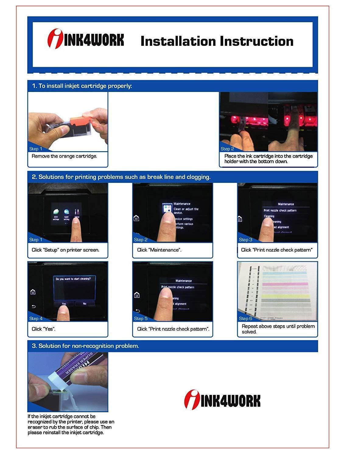 5 Pack INK4WORK Compatible Ink Cartridge Replacement for Canon PGI-280XXL CLI-281XXL PGI280 XXL CLI281 XXL for PIXMA TS6120 TS8120 TS9120 TR7520 TR8520