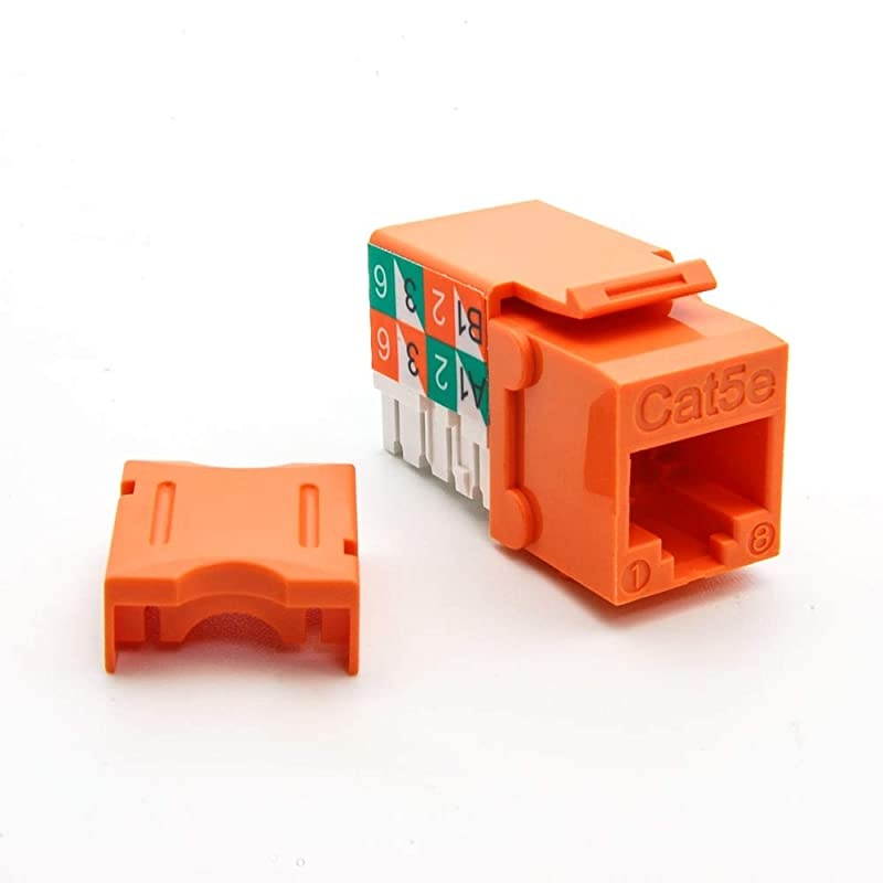 Cat.5E RJ45 110 Type Keystone Jack (50-Pack, Orange)