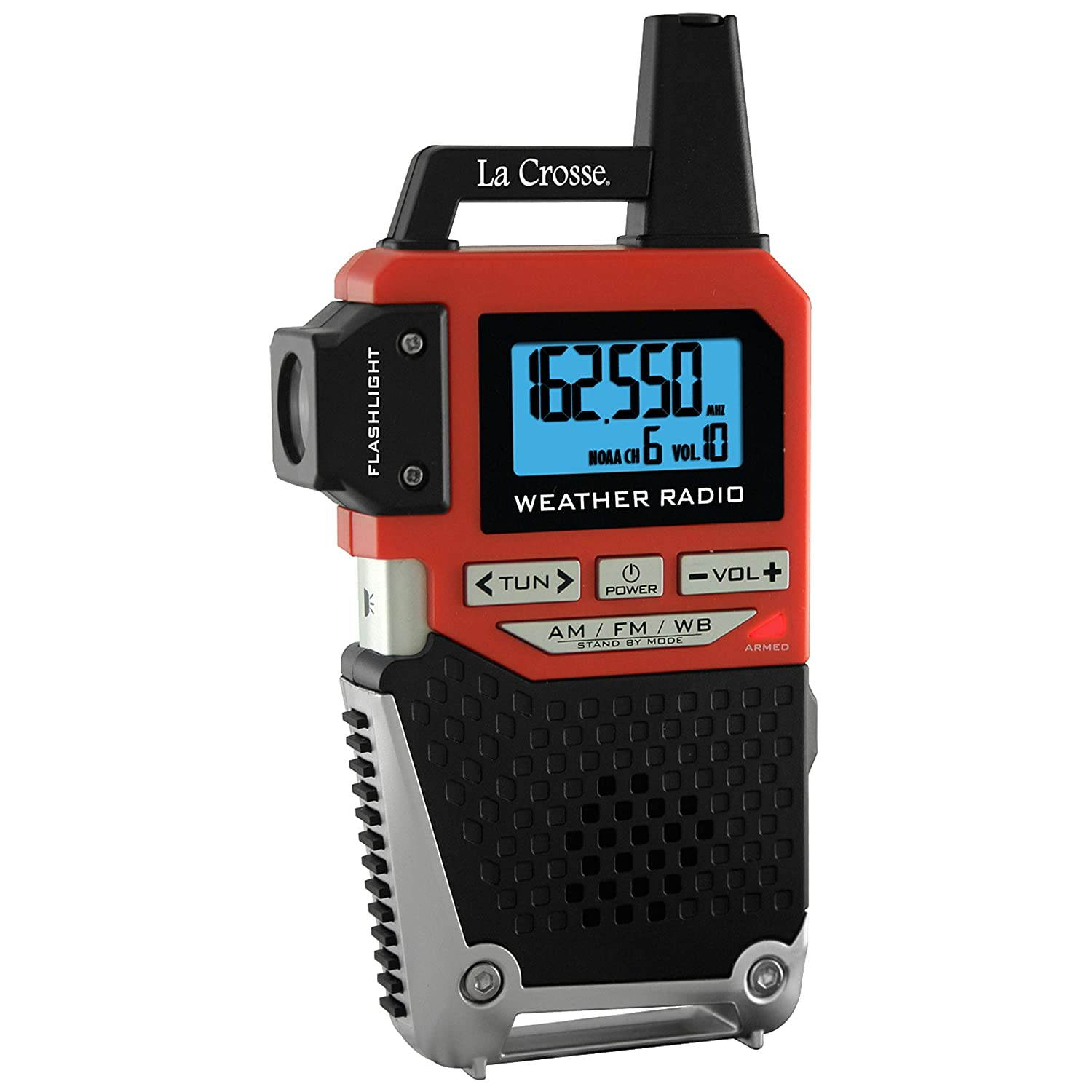 La Crosse Technology 810-1461 NOAA Weather Alert Handheld Radio with Flashlight