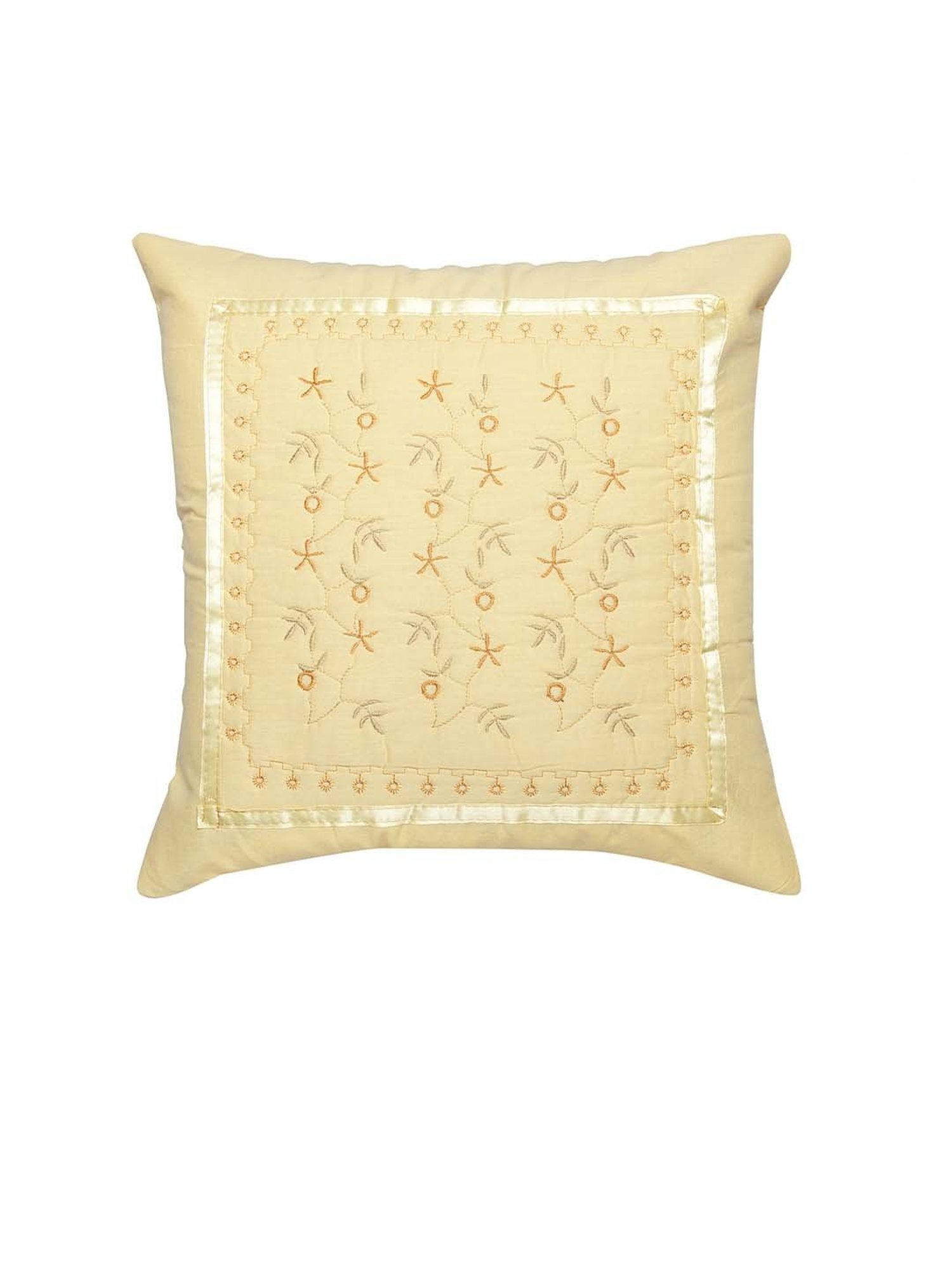 HOSTA HOMES Yellow Cotton Cushion Covers - Set of 5
