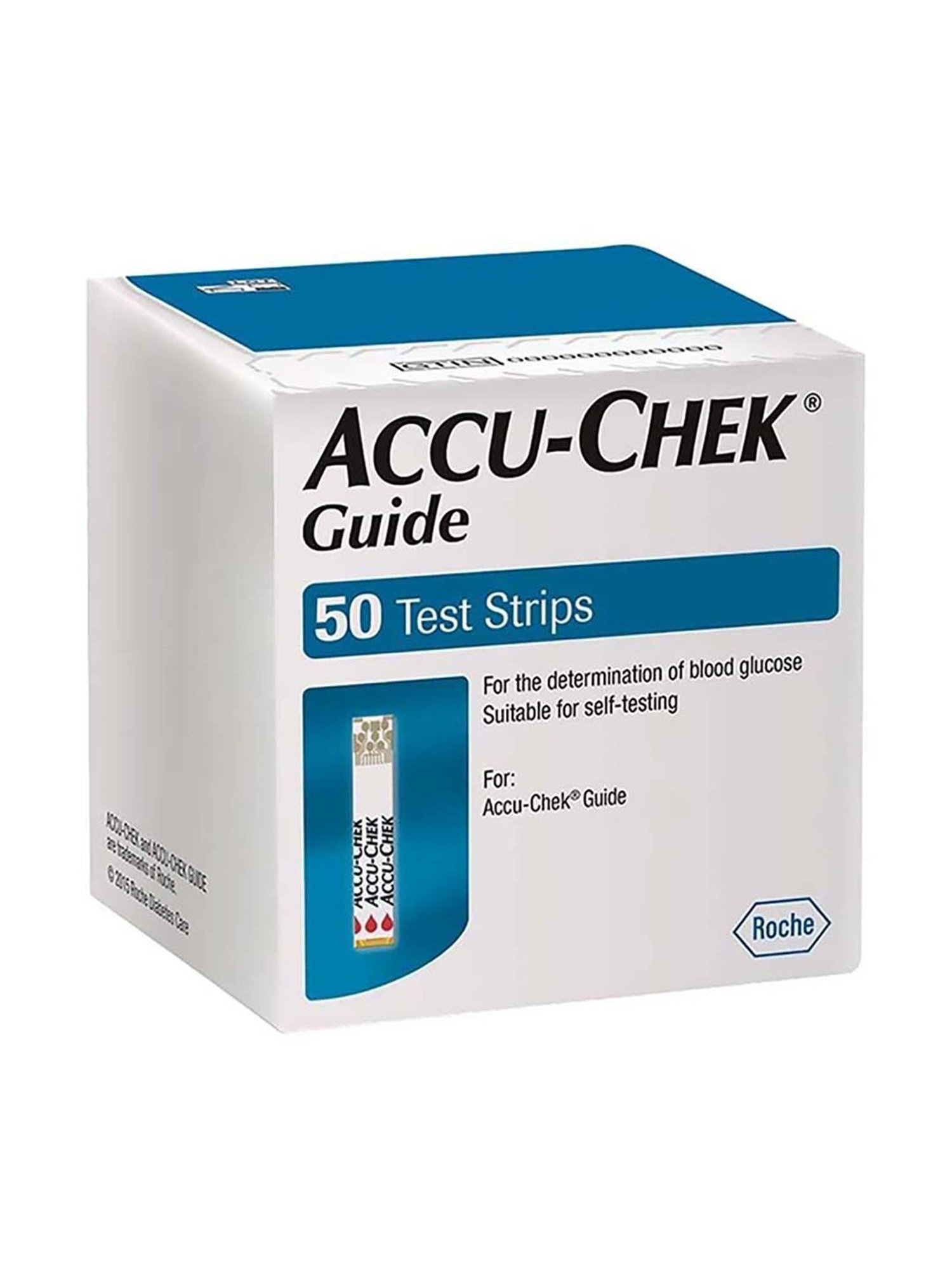 Accu Chek Guide Blood Glucose Test Strip - 50 Piece (White)