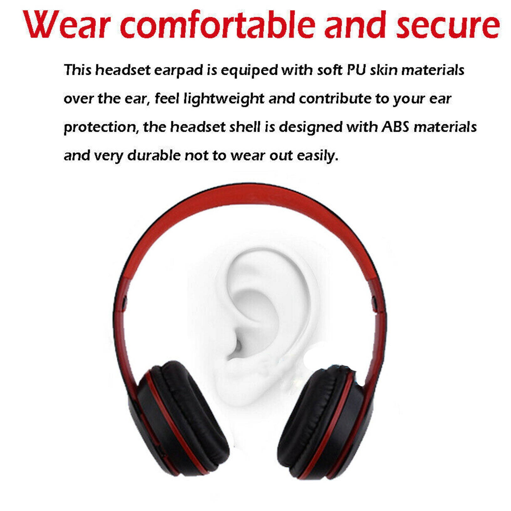 Bluetooth Wireless Headphones Over Ear Foldable Stereo Noise Cancelling Headset