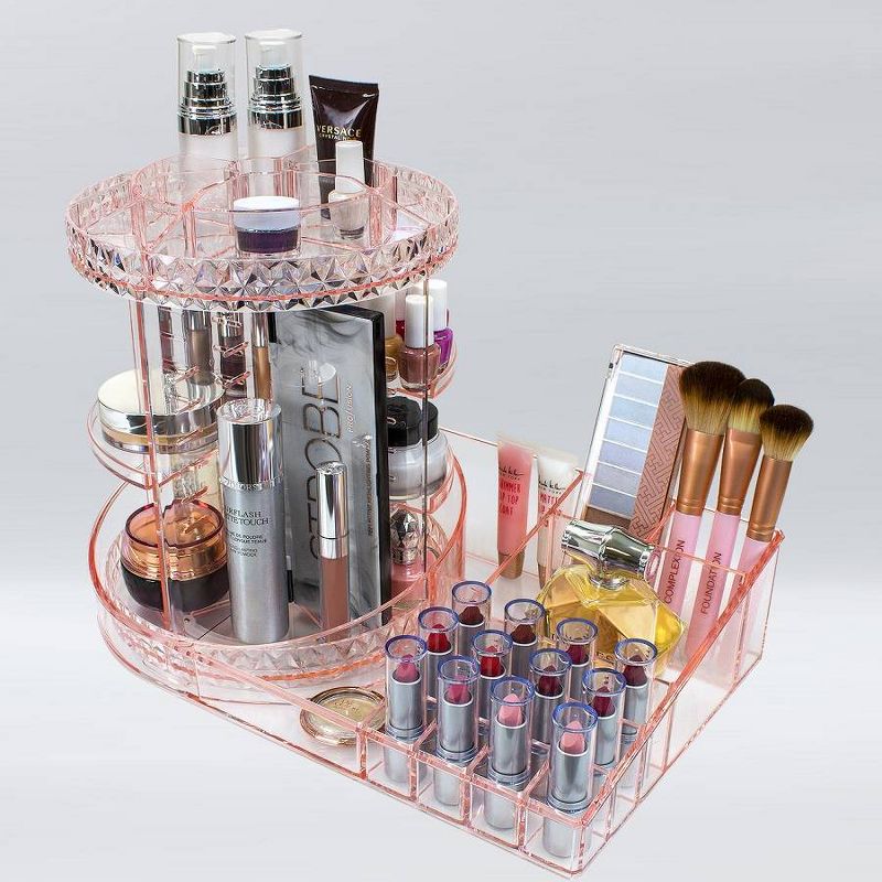 Sorbus Rotating Makeup Organizer Station - Pink