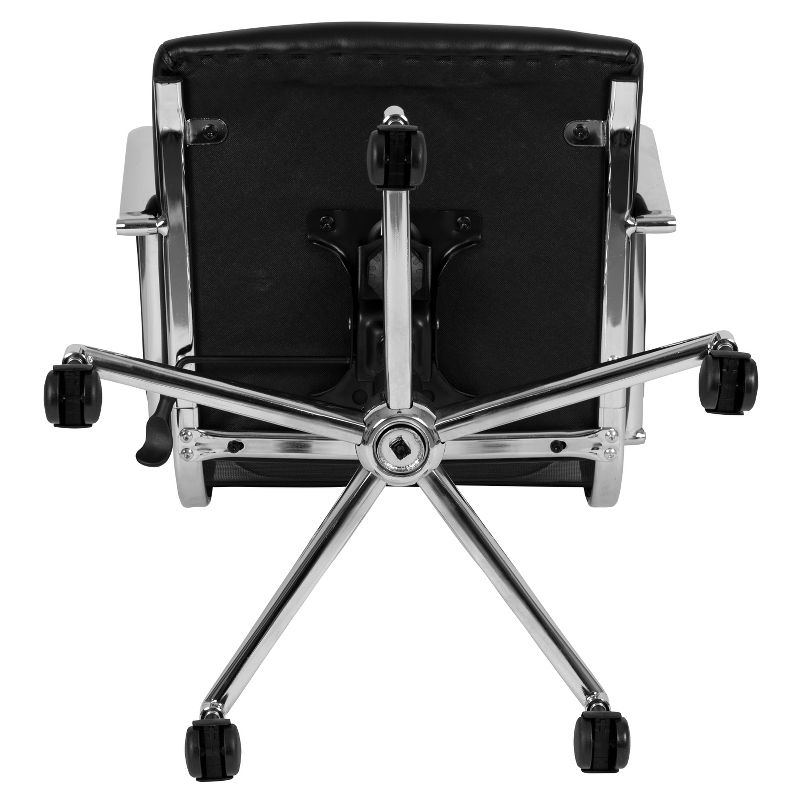 Mesh Sled Base Side Reception Chair with Flip Up Arms Black - Riverstone Furniture