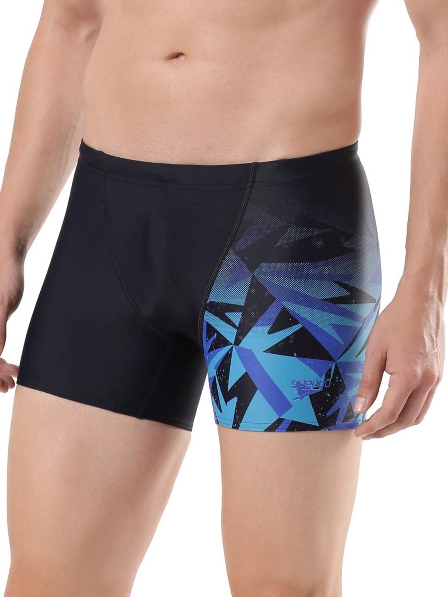 Speedo Shine Blue Regular Fit Printed Swim Shorts
