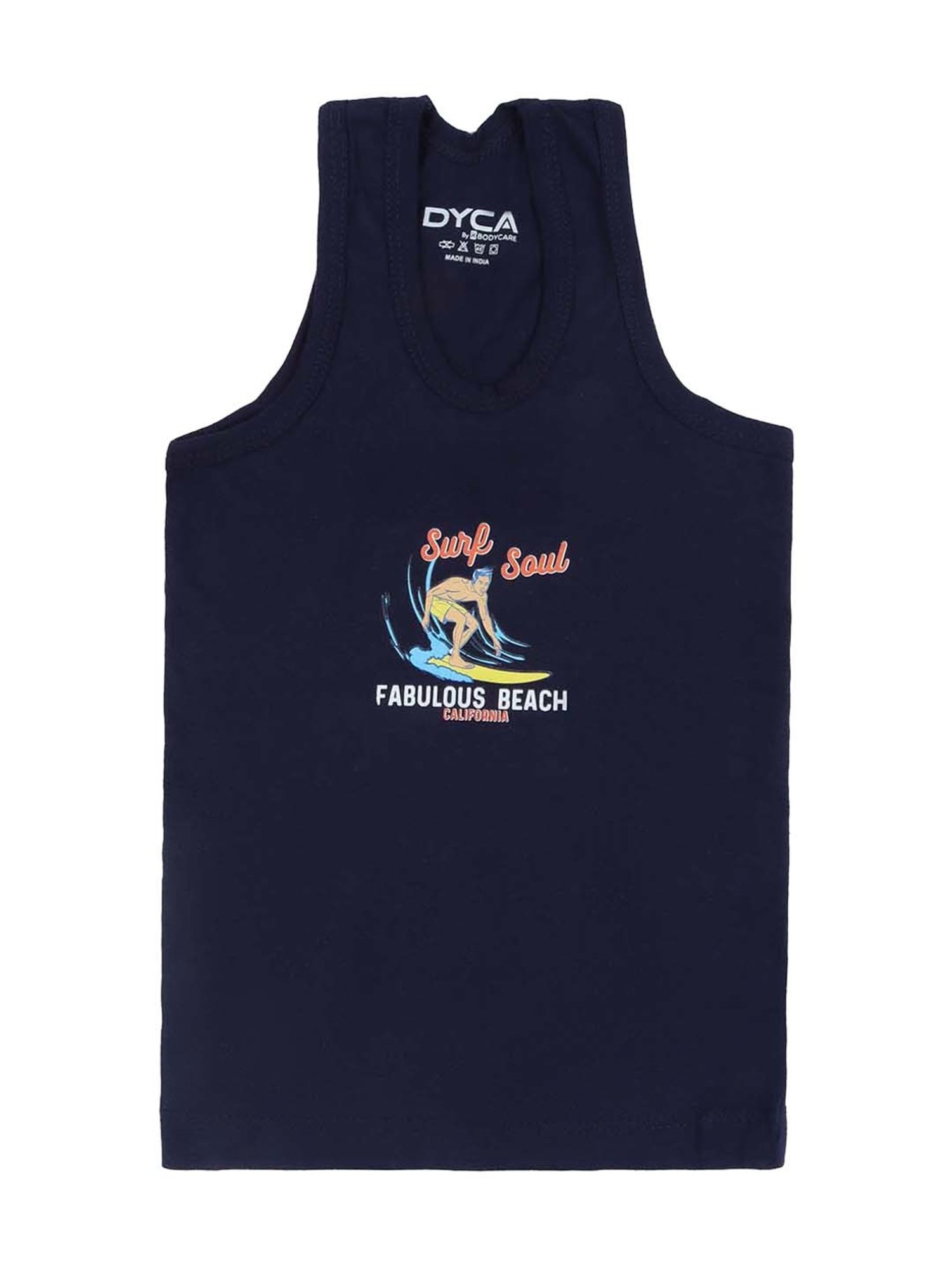 Dyca Kids Multicolor Cotton Printed Vest (Pack of 3)